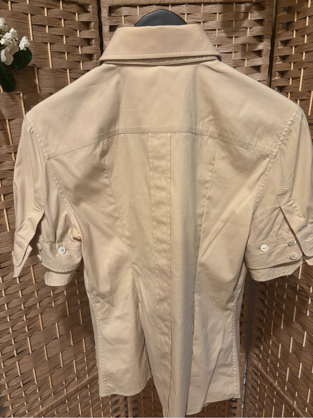 Vintage Dolce & Gabbana Cream Short-Sleeve Button-Down Shirt - Picture 5 of 7